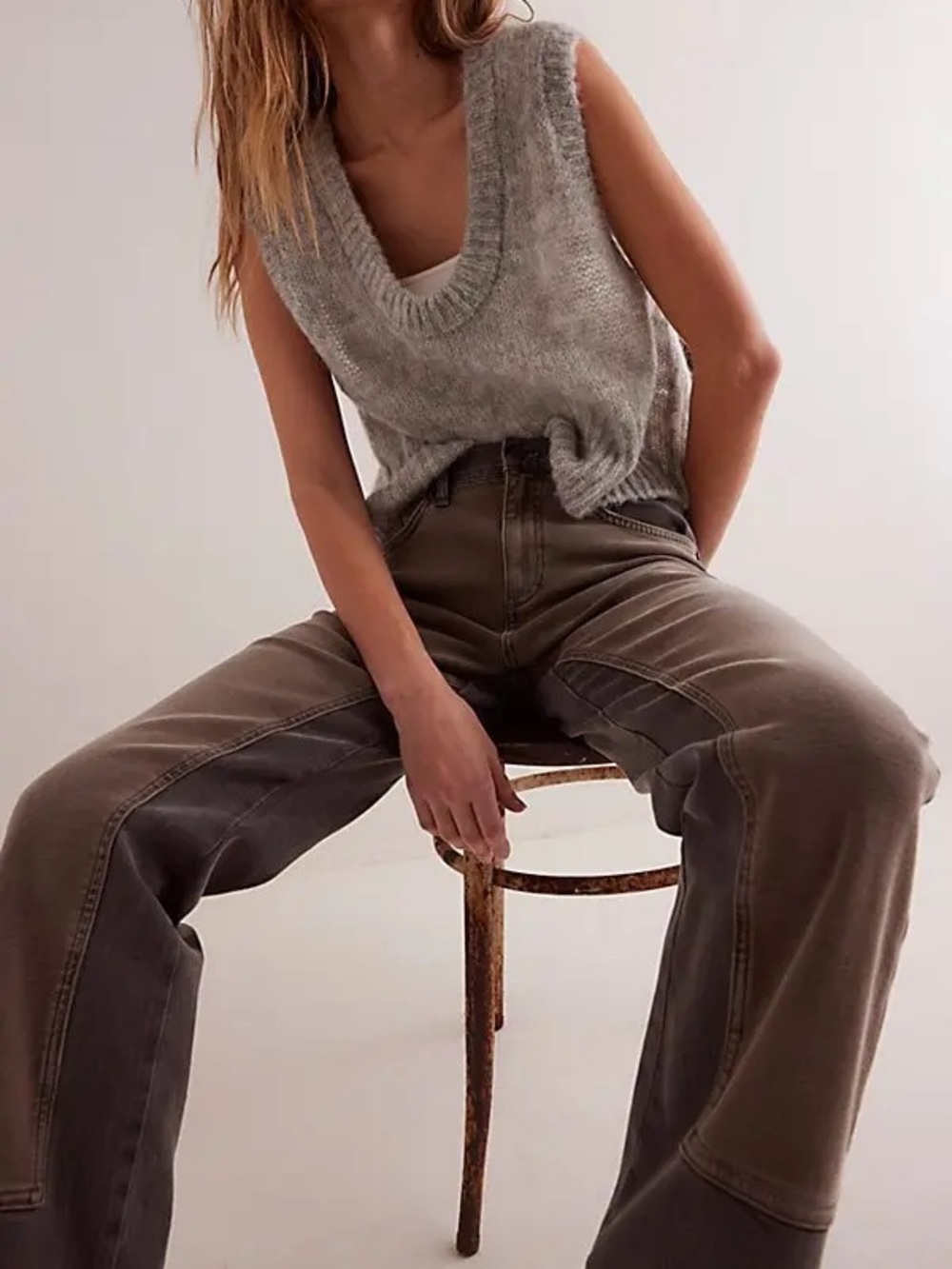 Free People We The Free Risk Taker Mid-Rise Straight Slouch Hawthorne Jean Sz 27